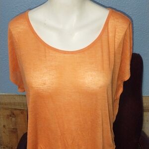 Wet Seal Orange Cap Sleeve Tee